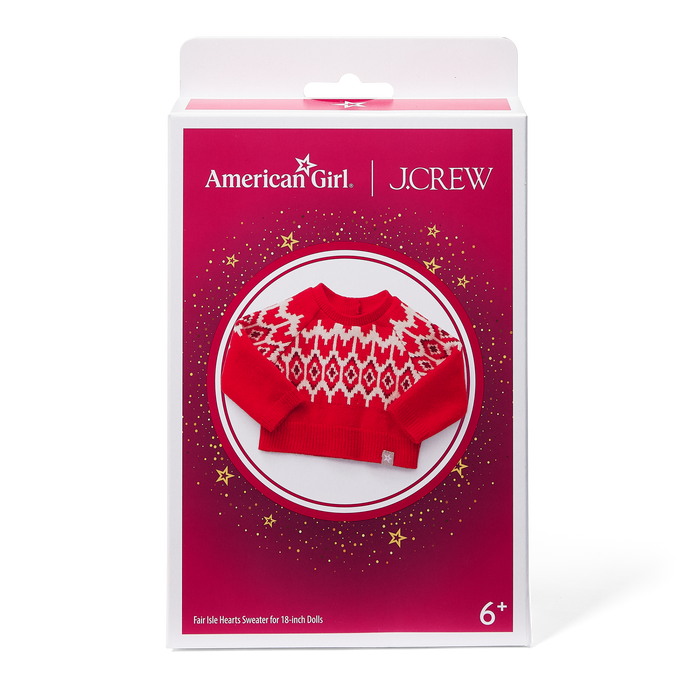 American Girl® x J.Crew Fair Isle Hearts Sweater for 18-inch Dolls