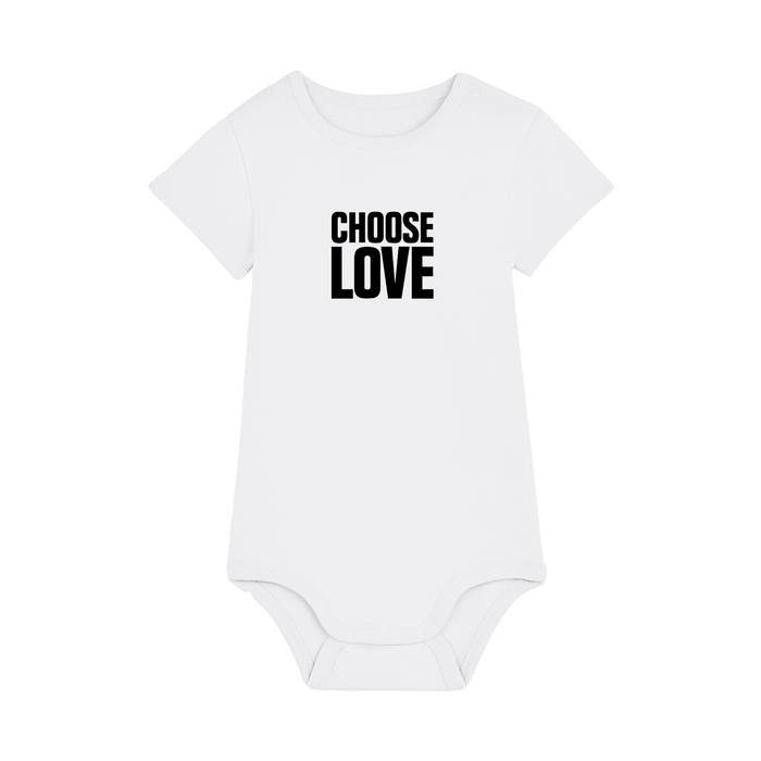 Choose Love Classic Logo White Baby Grow