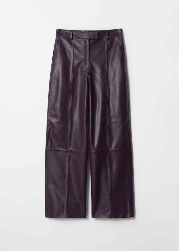 & Other Stories - Cooper Leather Trousers - Purple -