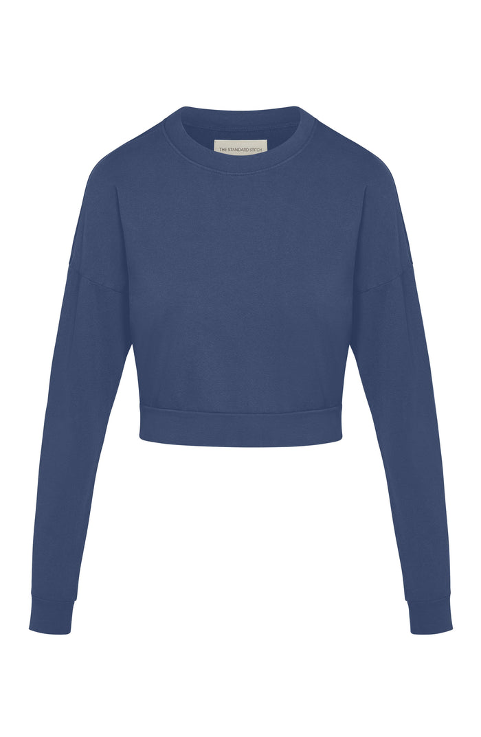 Everyday Crop Sweatshirt in Deep Blue