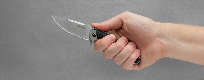 Kershaw Strobe Flipper Knife GFN (3.3" Stonewash) 1086 Diskin - GearBarrel.com