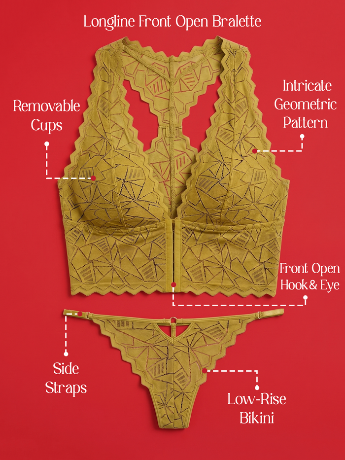 Lace Bralette Top & Bikini Panty Lingerie Set