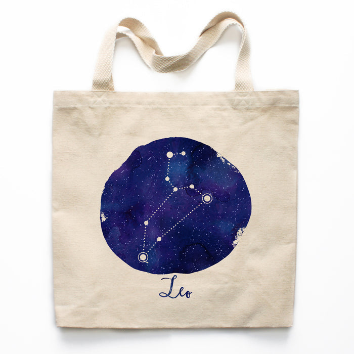 Leo Zodiac Constellation Canvas Tote Bag