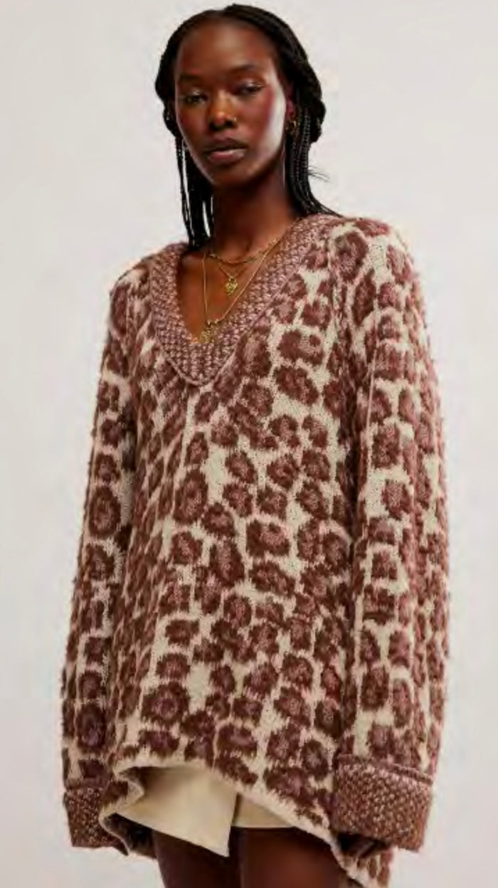 Little Animal Pullover Sweater in Grey Antler Combo
