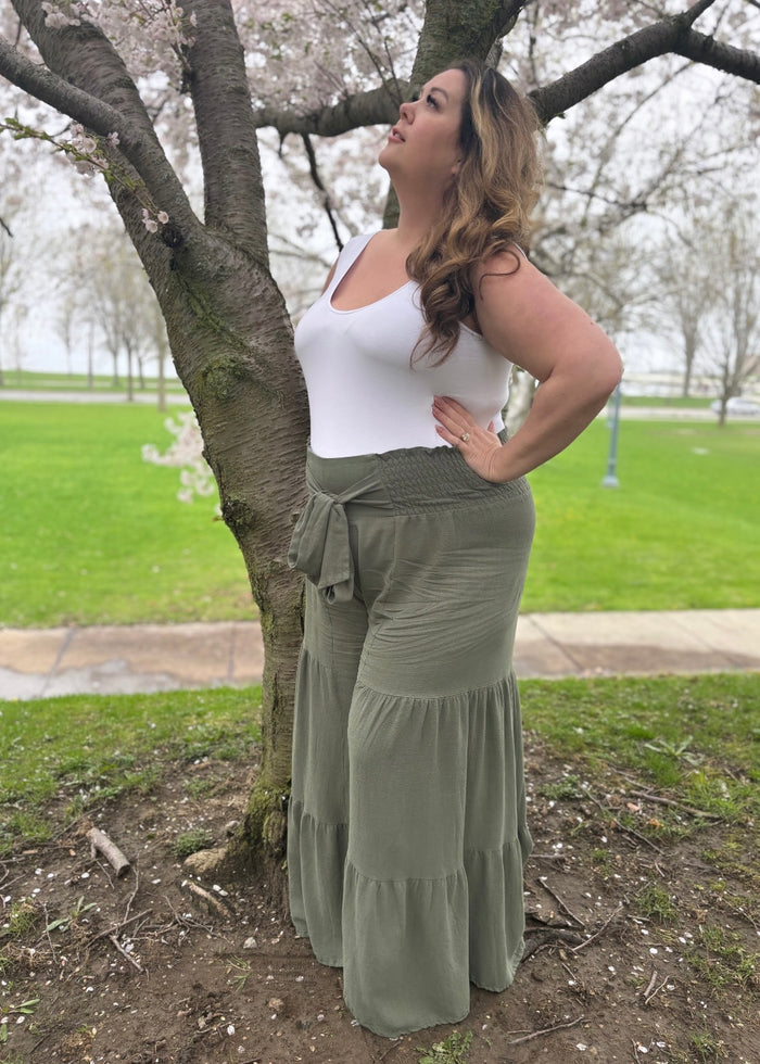 Loretta Wide Leg Pants in Tan