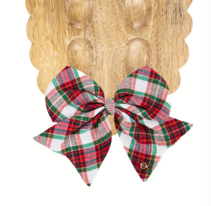 Mary Square Magnetic Bow Holiday Plaid