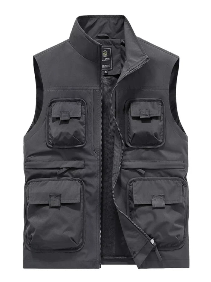 Men's Plus Size Multi-Pocket Cargo Vest