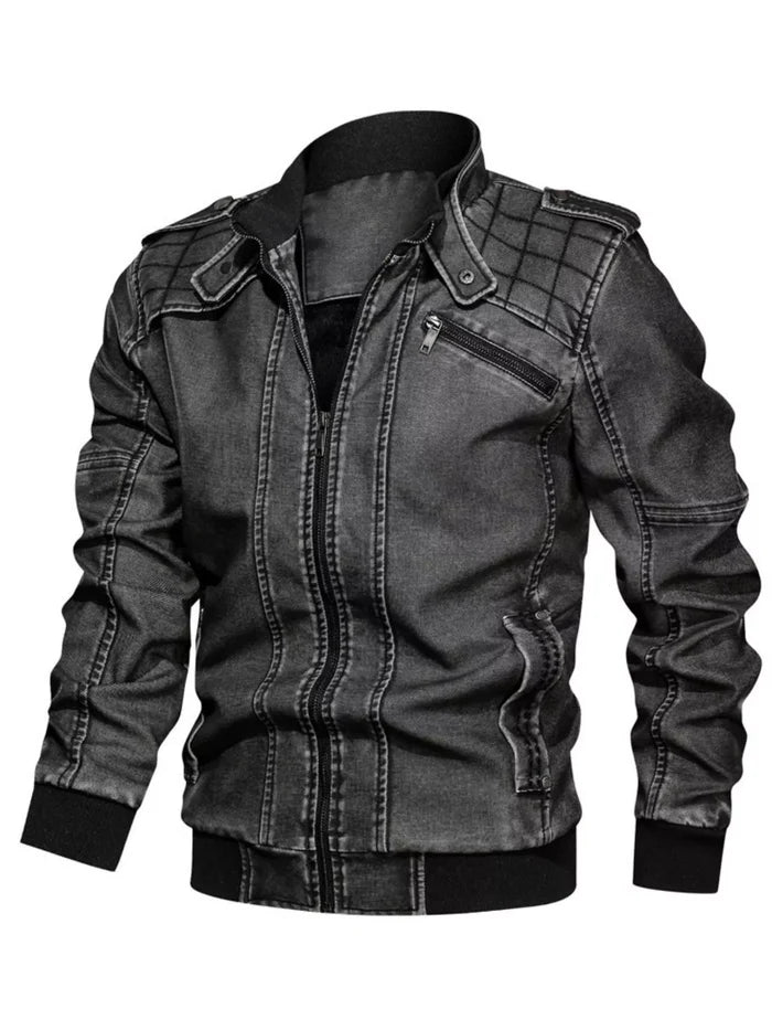 Men's Plus Size Zip Up Long Sleeve Jacket