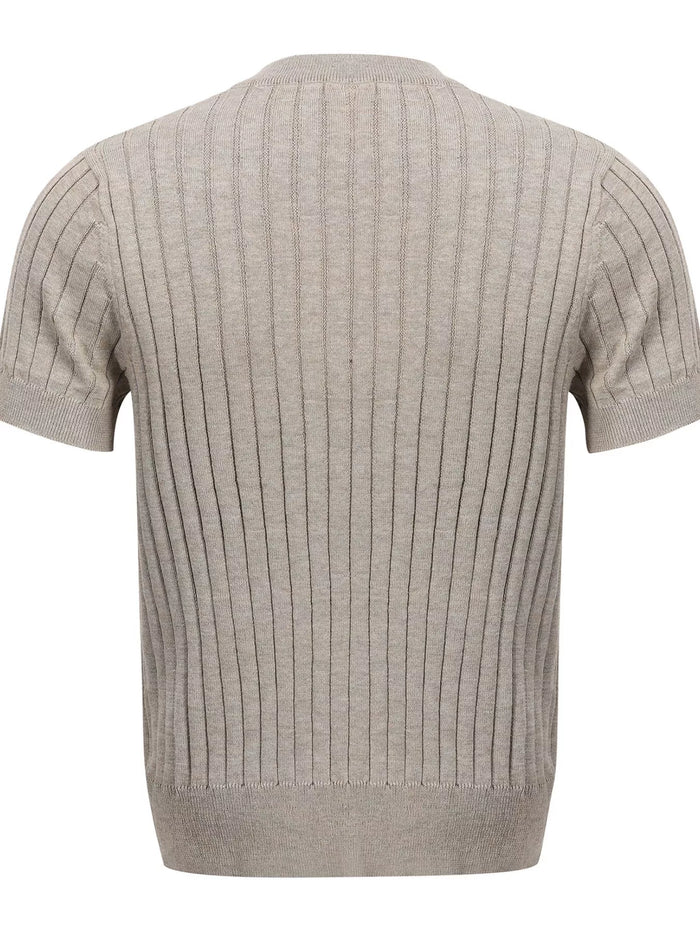 Men's Short Sleeve Ribbed Knit Top