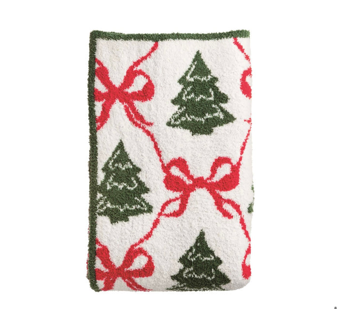 Mud Pie Chenille Xmas Tree Blanket