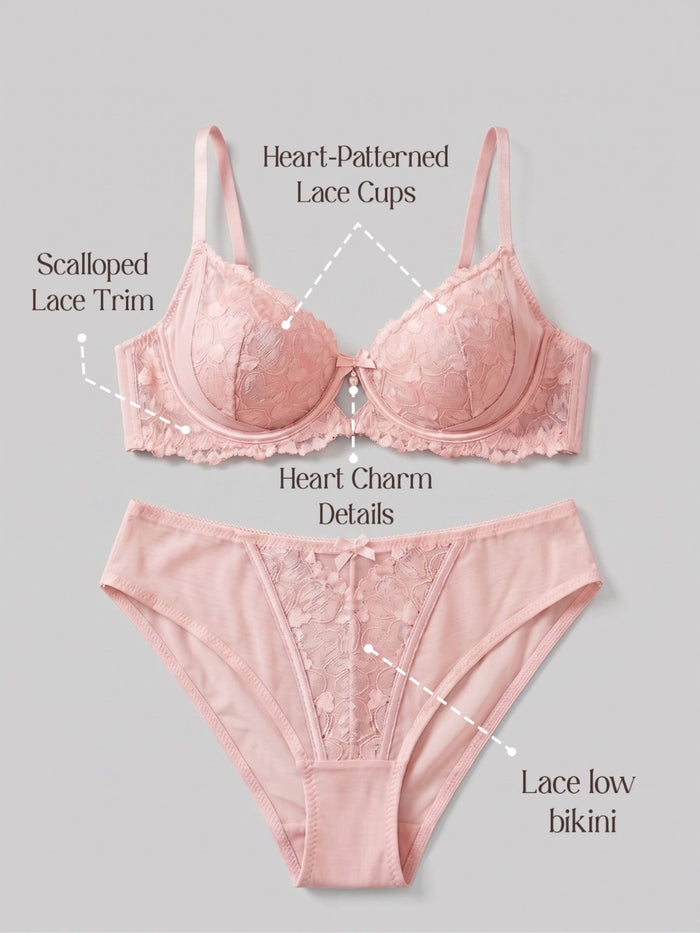 Non-Padded Underwired Lace Bra & Brief Set