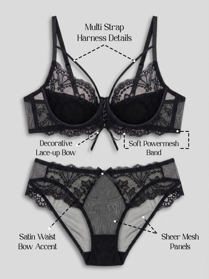 Non-Padded Underwired Lace Bra & Panty Set