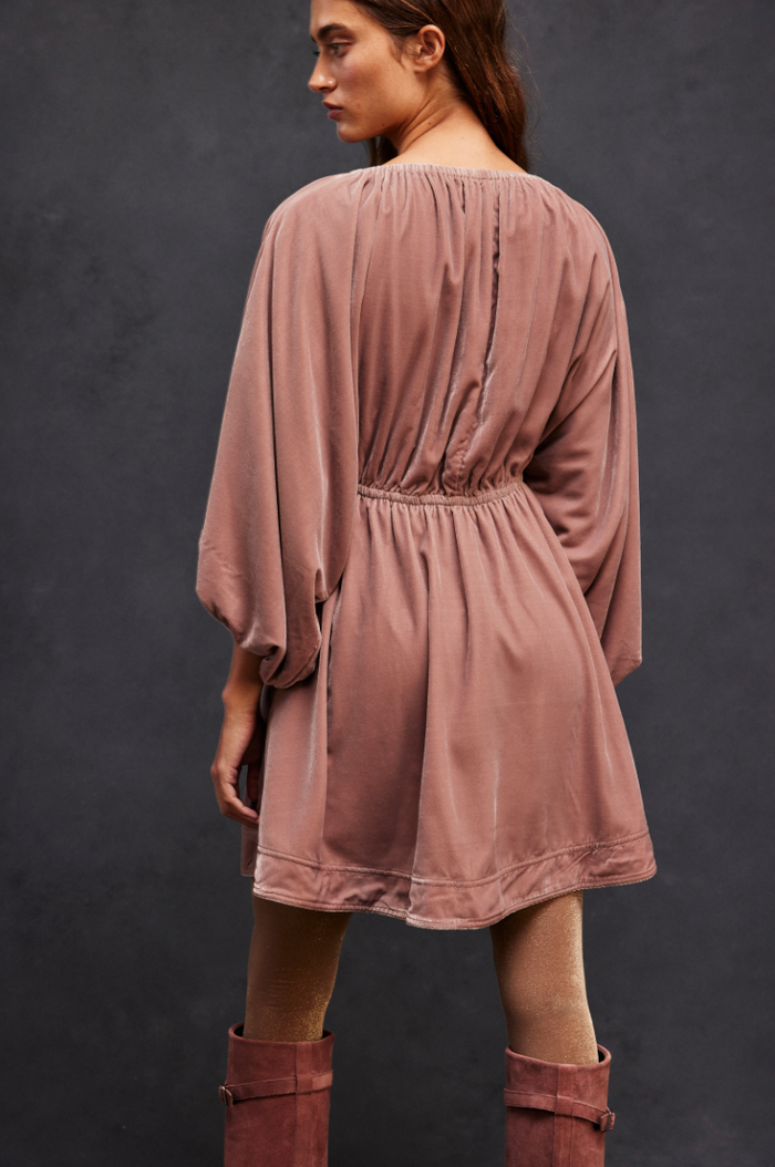 Portia Velvet Mini Dress in Winter Bloom