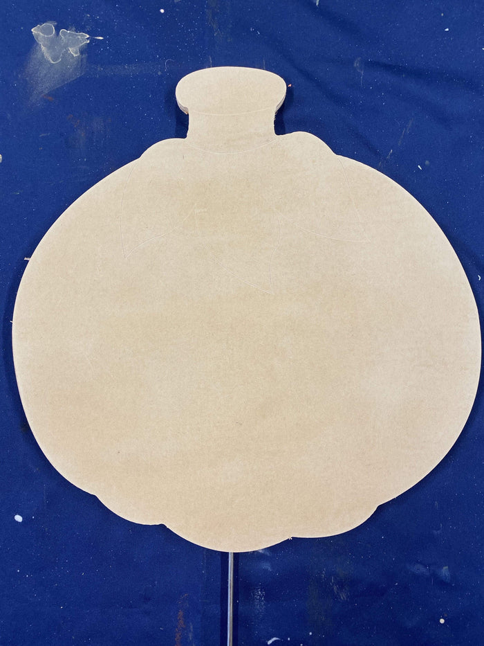Halloween pumpkin with three leaves yard art blank