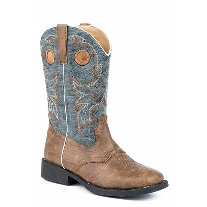 Roper Daniel (Blue/Brown) - Little Kids / Big Kids Cowboy Boots - Hatcountry