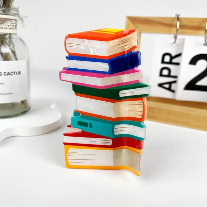 Stack of Books Hair Clip