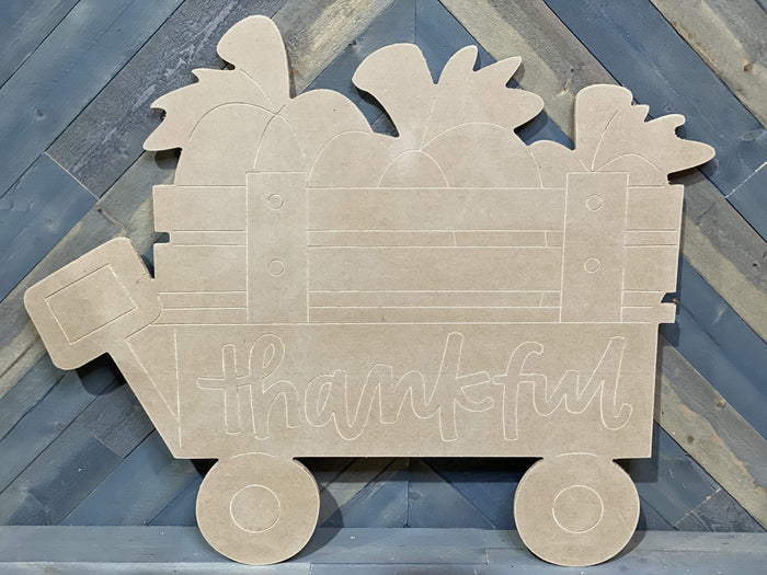 thankful pumpkin wagon yard art blank template