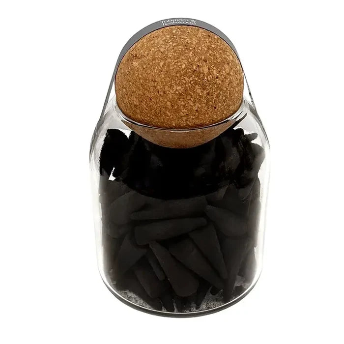 Tobacco & Teakwood Fragrance: 100 Piece Incense Cones in Jar