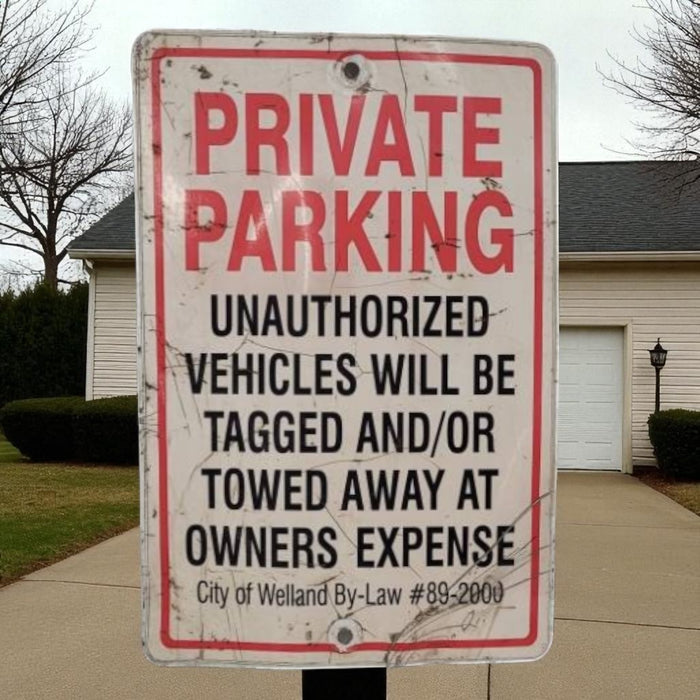 Vintage Private Parking Street Sign Authentic