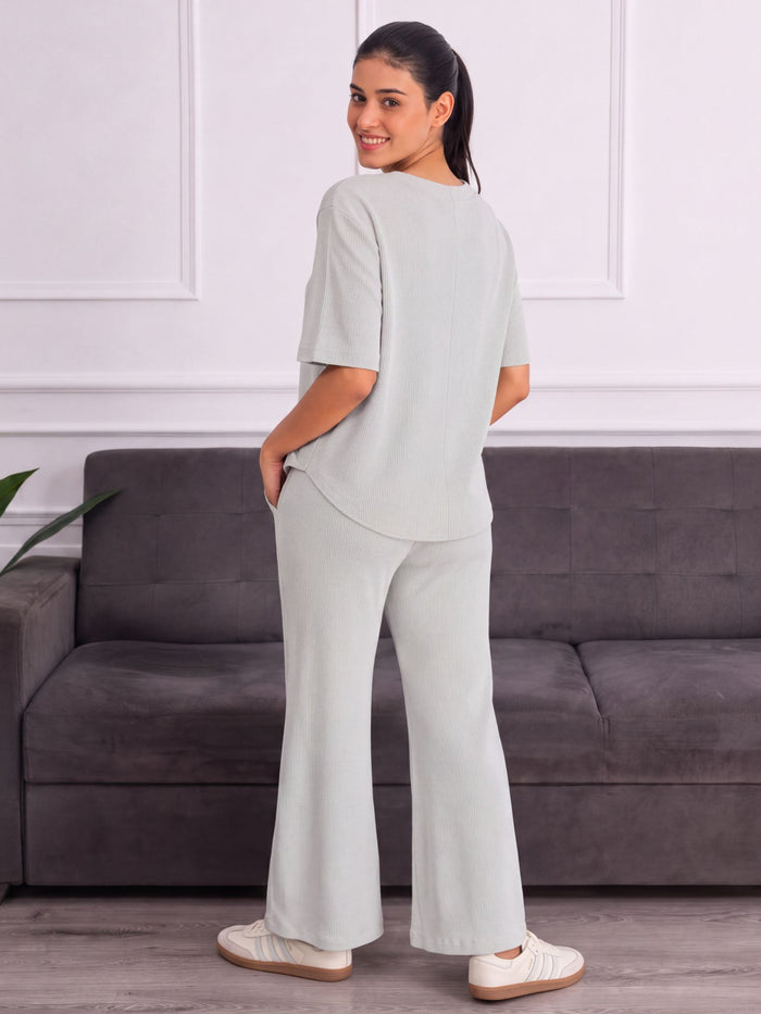 Women’s Premium Grey Waffle Pyjama Set