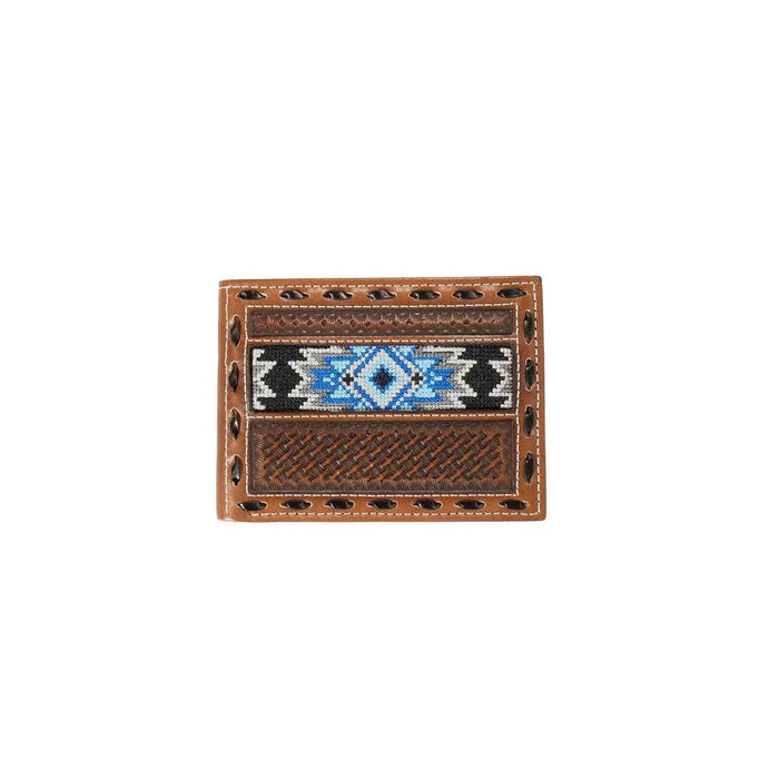 3D Blue Diamond Inlay - Mens Bifold Wallet - Hatcountry
