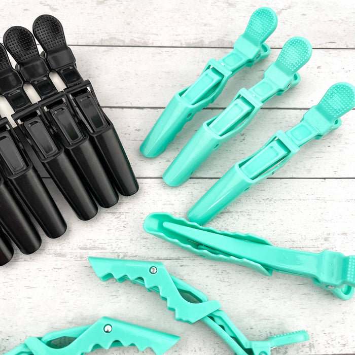 6pcs Solid Color Hair Sectioning Clips, Professional Styling: Green