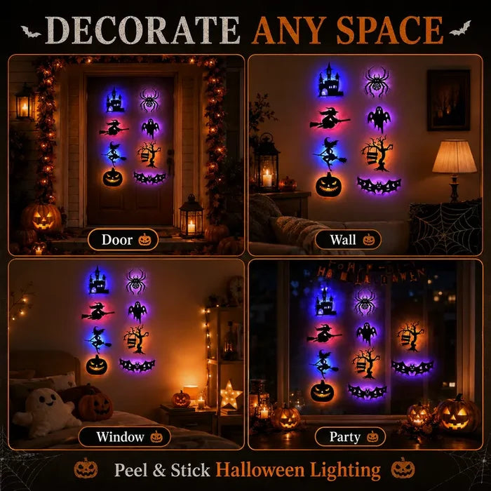 8 Pieces Halloween LED Silhouette Lights