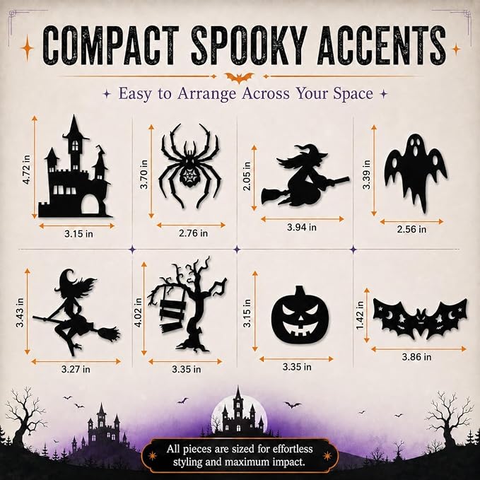 8 Pieces Halloween LED Silhouette Lights