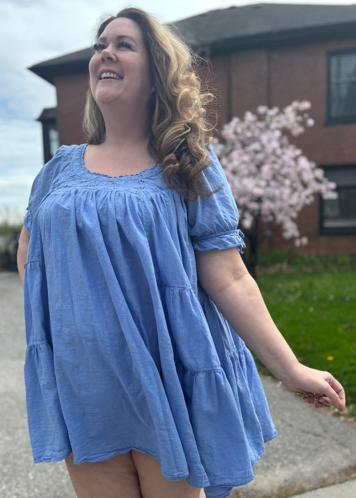 Sandy Shores Babydoll Dress in Soothing Petal
