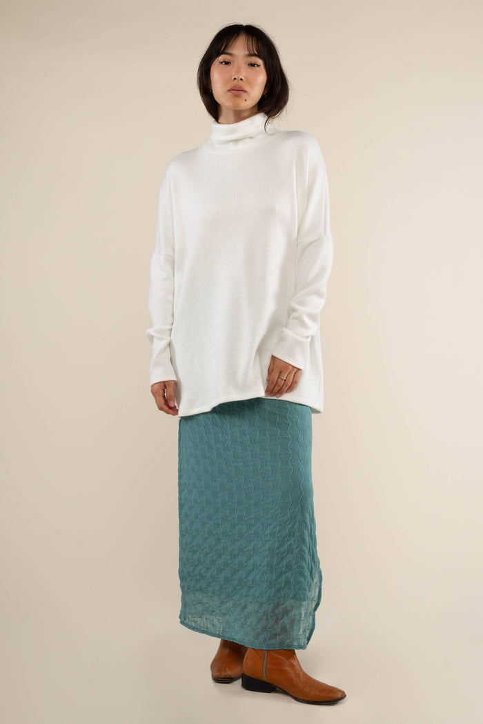 Abra Jacquard Mesh Maxi Skirt in Sea Foam