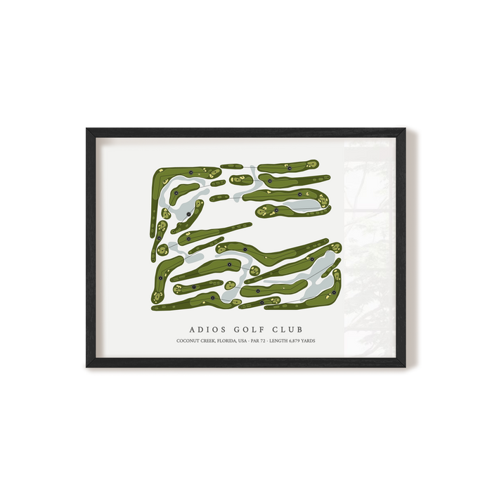 Adios Golf Club | Golf Course Map | Black Frame