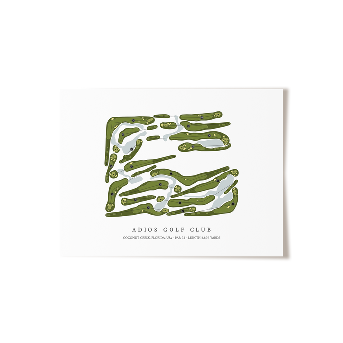 Adios Golf Club | Golf Course Map | Unframed