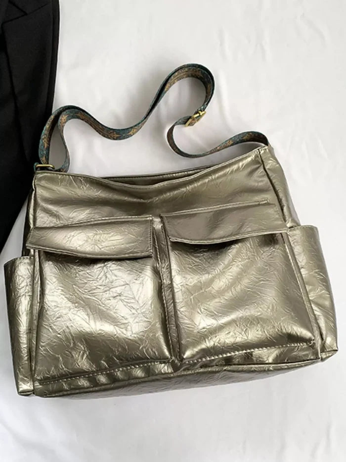 Adjustable Strap Multi Pocket Handbag