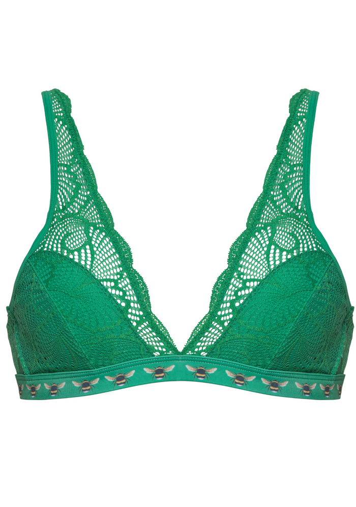 Adriana Lace Bralette Grass and Bees