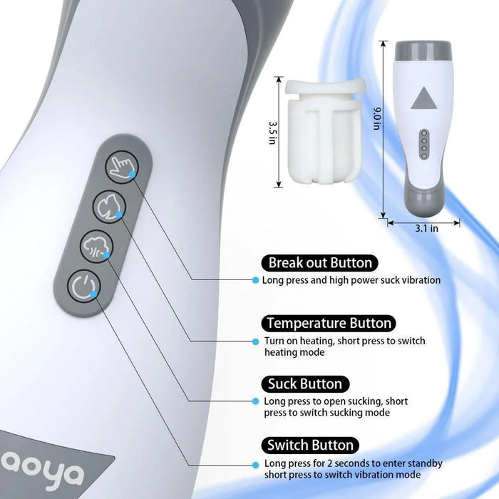 Buy Online Highest Quality Real Air Sucking Male Masturbators with Powerful Vibration Smart Heating Adult Masturbation Cup Vibrator Sex Toys for Men | Shop sex toys online for men, women and