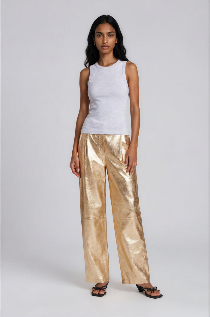& Other Stories - Alexa Leather Trousers - Gold -