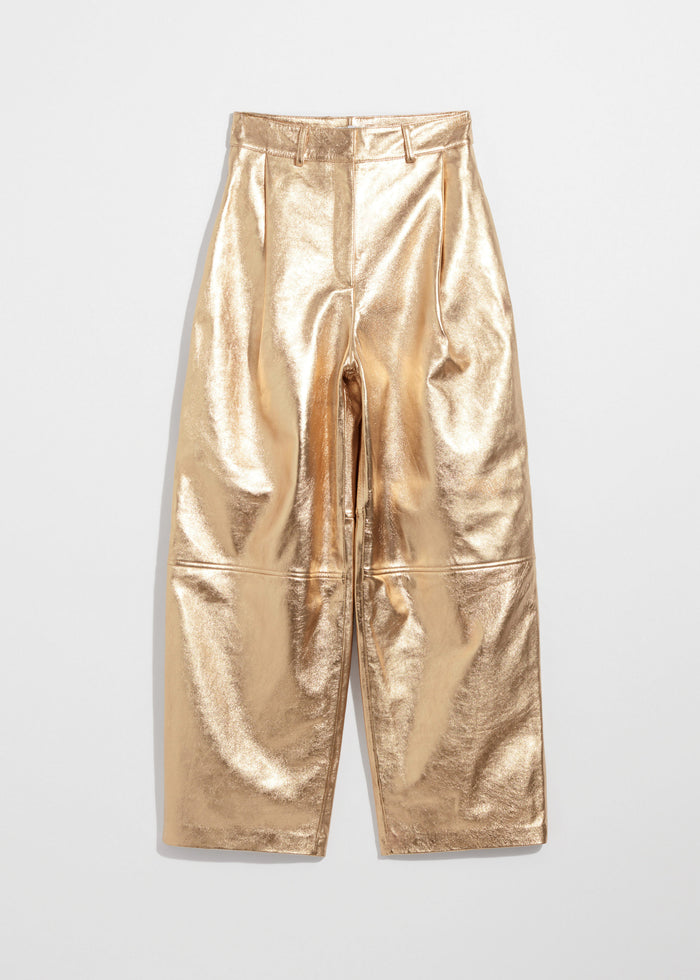 & Other Stories - Alexa Leather Trousers - Gold -