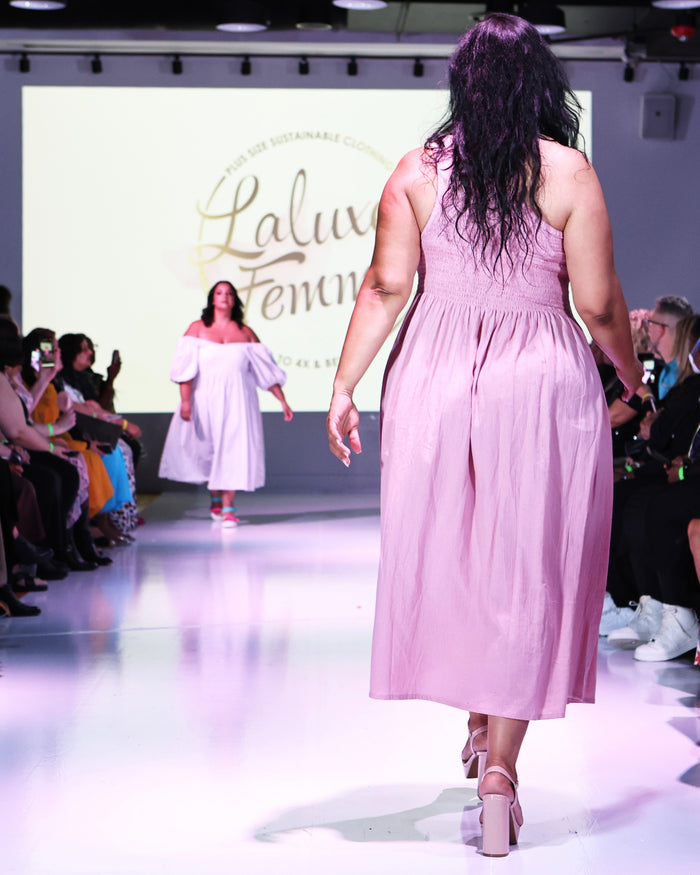 Alina One Shoulder Linen Dress in Rose - Laluxe Femme