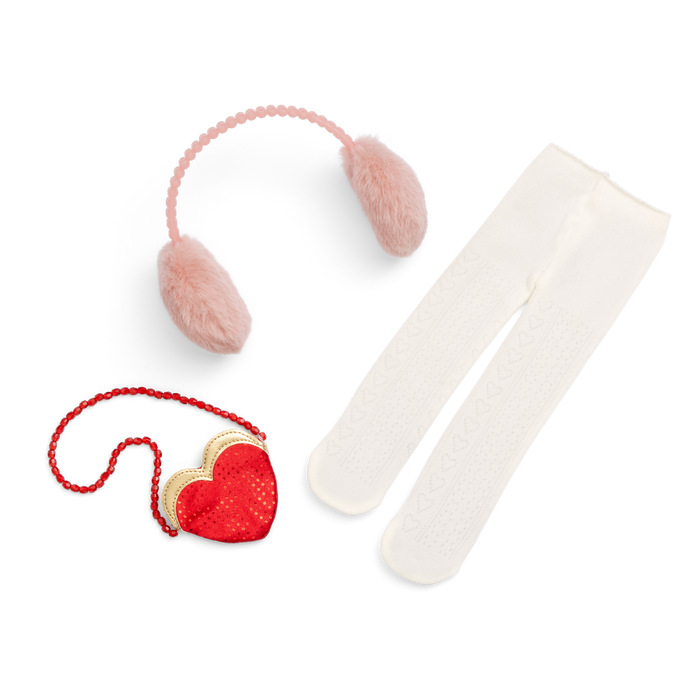 American Girl® x J.Crew Embellished Heart Purse & Accessories for 18-inch Dolls