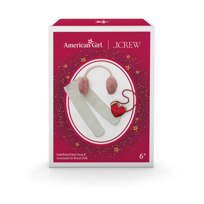 American Girl® x J.Crew Embellished Heart Purse & Accessories for 18-inch Dolls