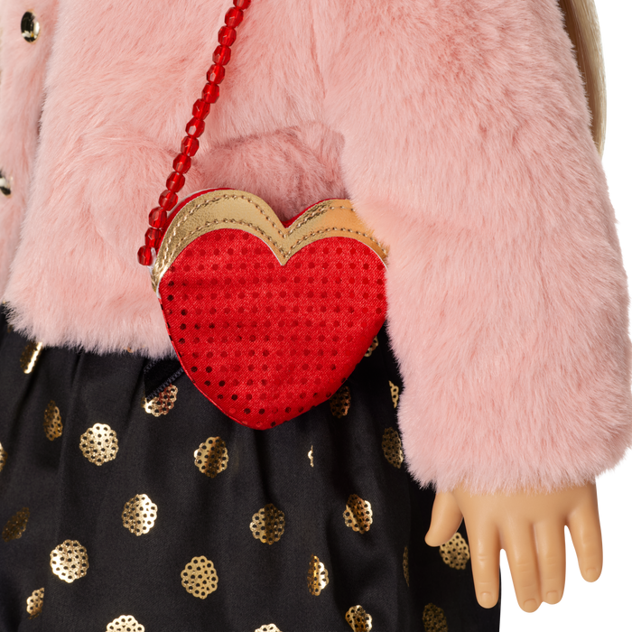 American Girl® x J.Crew Fair Isle Beanie & Scarf, Heart Purse & Accessories Bundle for 18-inch Dolls