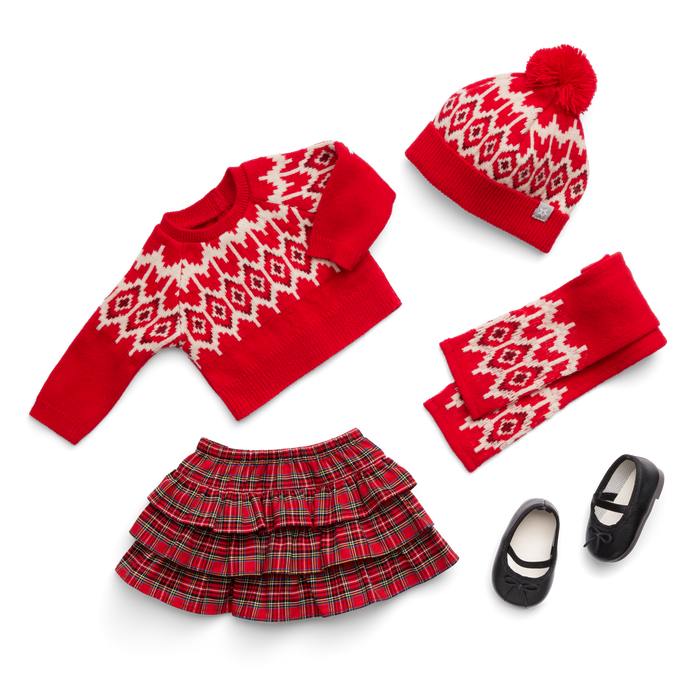 American Girl® x J.Crew Fair Isle Hearts Sweater & Plaid Skirt Bundle for 18-inch Dolls