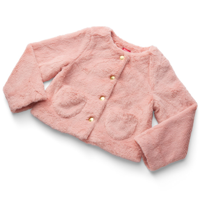 American Girl® x J.Crew Pink Faux-Fur Jacket for Girls