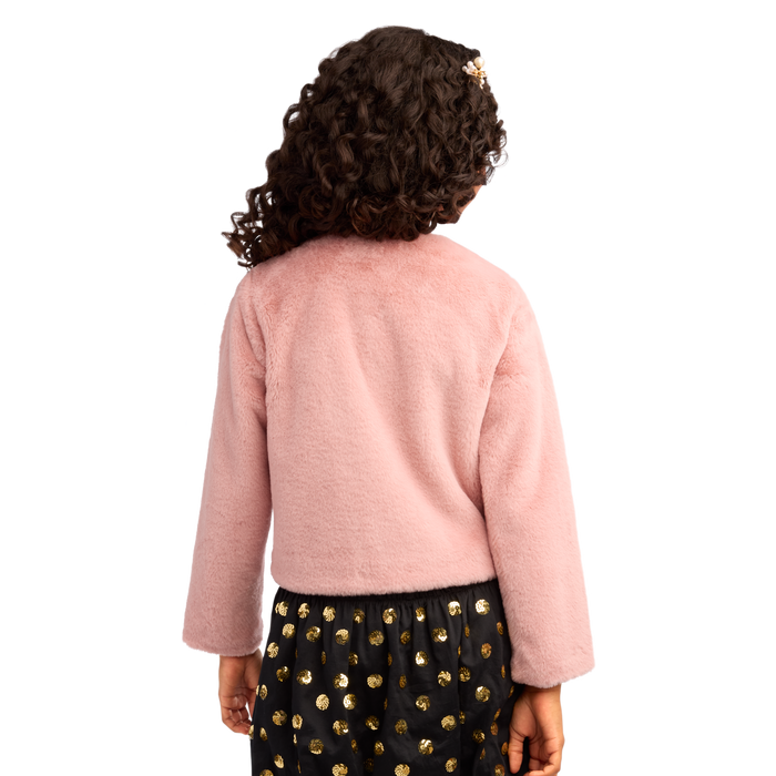 American Girl® x J.Crew Pink Faux-Fur Jacket for Girls