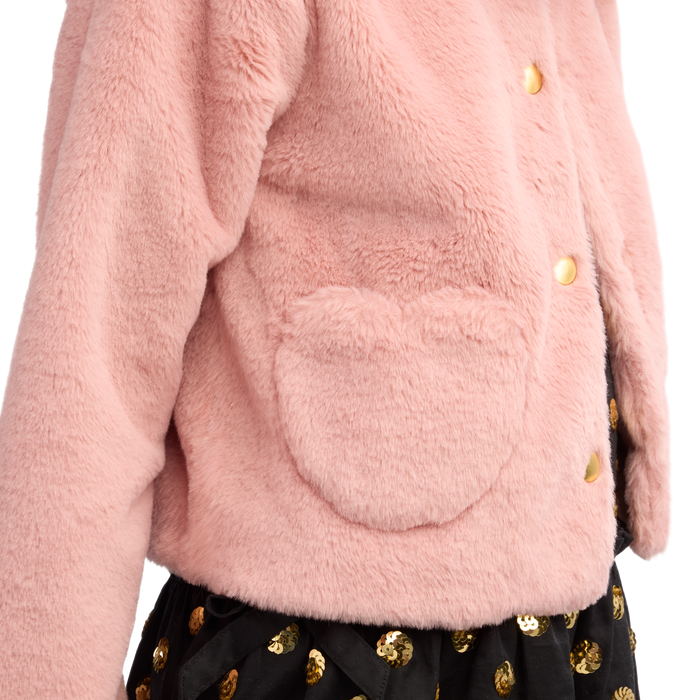 American Girl® x J.Crew Pink Faux-Fur Jacket for Girls
