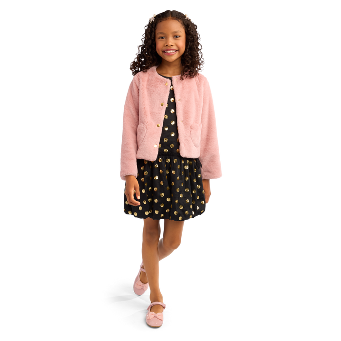 American Girl® x J.Crew Pink Faux-Fur Jacket for Girls