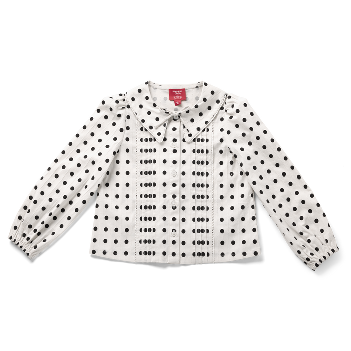 American Girl® x J.Crew Puff-Sleeve Polka-Dot Top for Girls