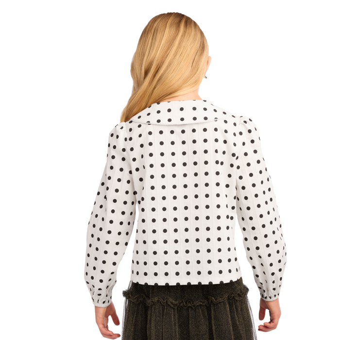 American Girl® x J.Crew Puff-Sleeve Polka-Dot Top for Girls
