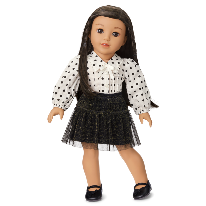 American Girl® x J.Crew Puff-Sleeve Polka-Dot Top & Tulle Skirt Bundle for 18-inch Dolls