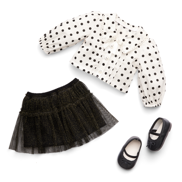 American Girl® x J.Crew Puff-Sleeve Polka-Dot Top & Tulle Skirt Bundle for 18-inch Dolls